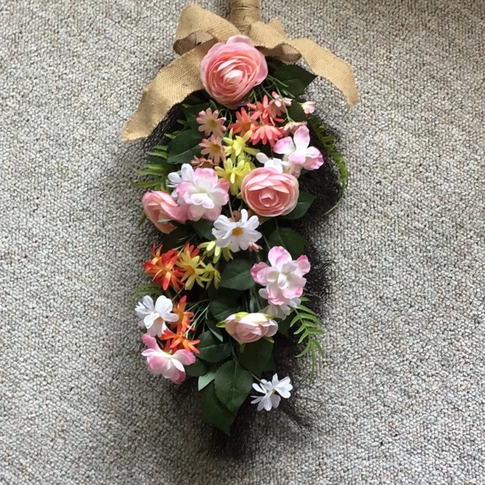 Floral Wall Hanging with Pink and Green Accents